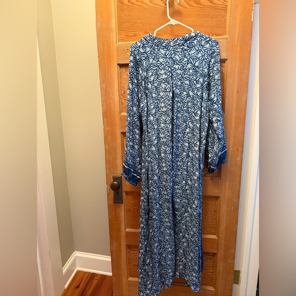 Natalie Martin Fiore Blue Floral Maxi Dress Sz M - Picture 3 of 6